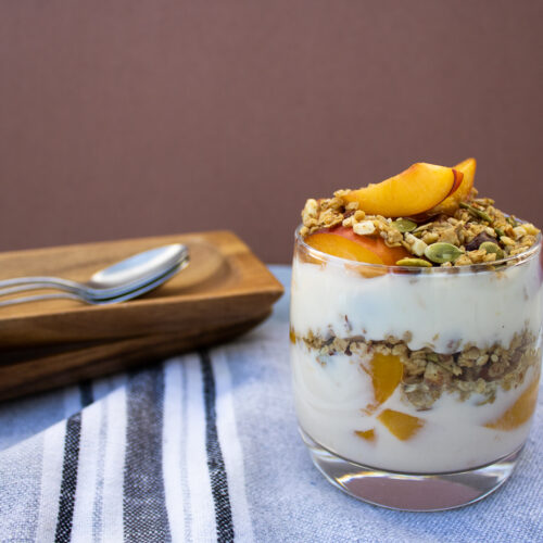 The Best Vegan Protein Parfait: Mango + Peach