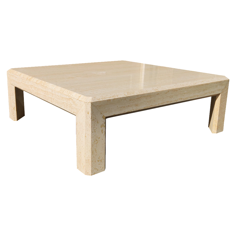 oval travertine coffee table