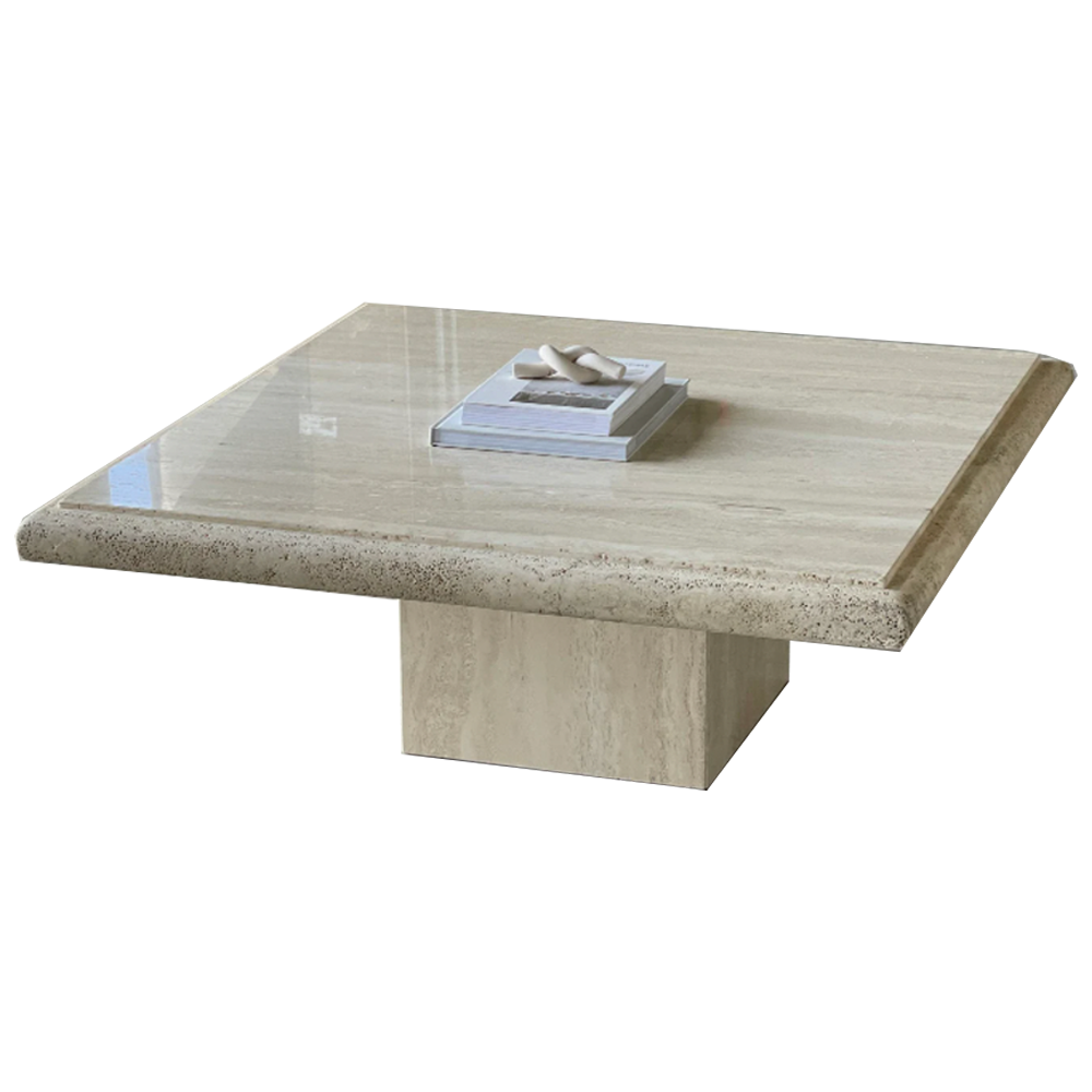 rectangular travertine coffee table