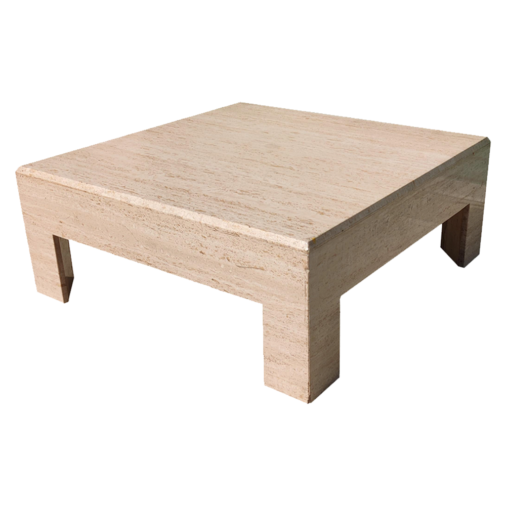 round travertine coffee table