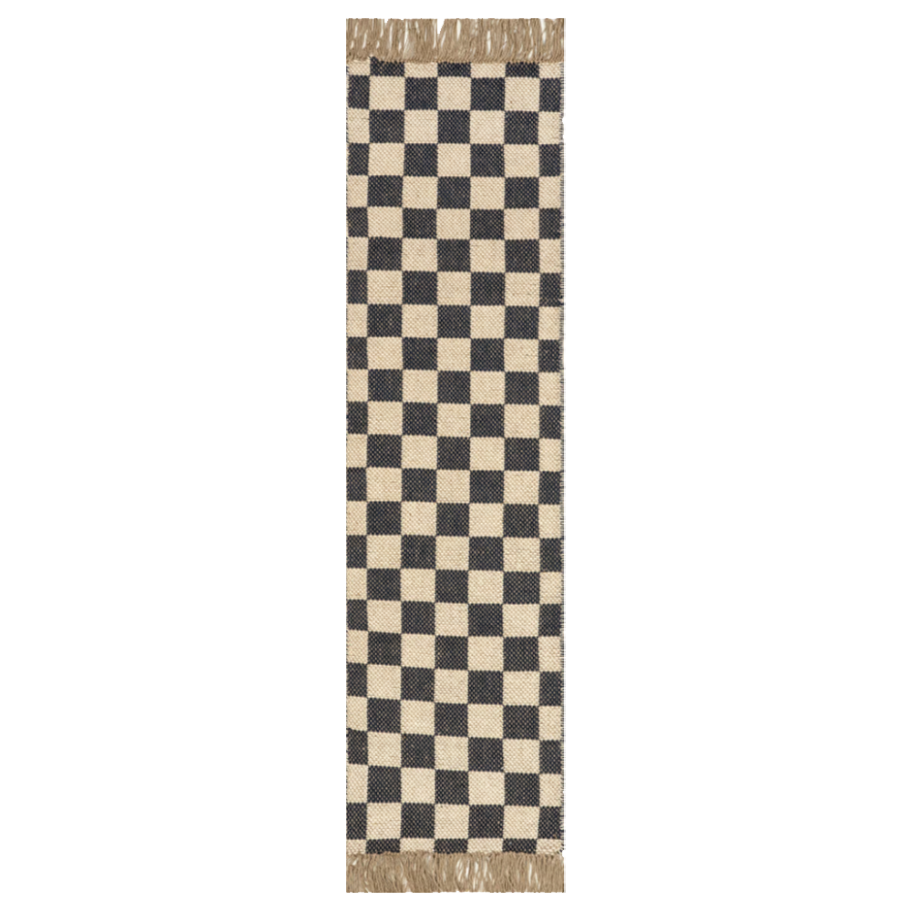 blue checkered area rug