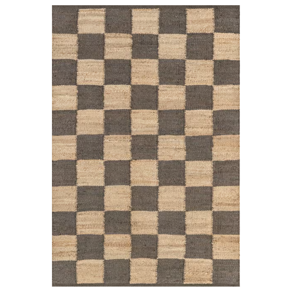 checkered area rug color