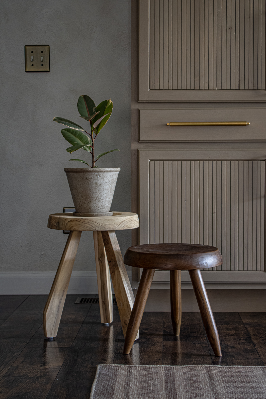 wooden accent stools