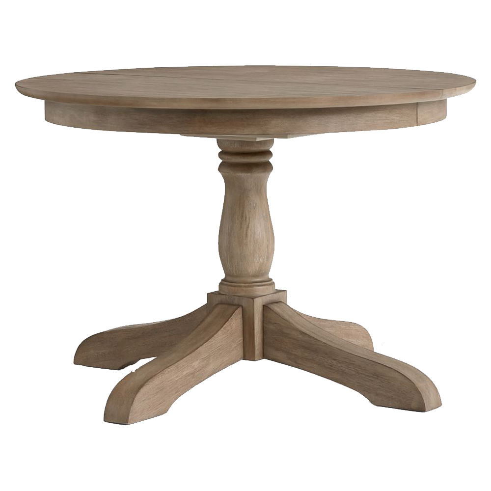 white wood round table