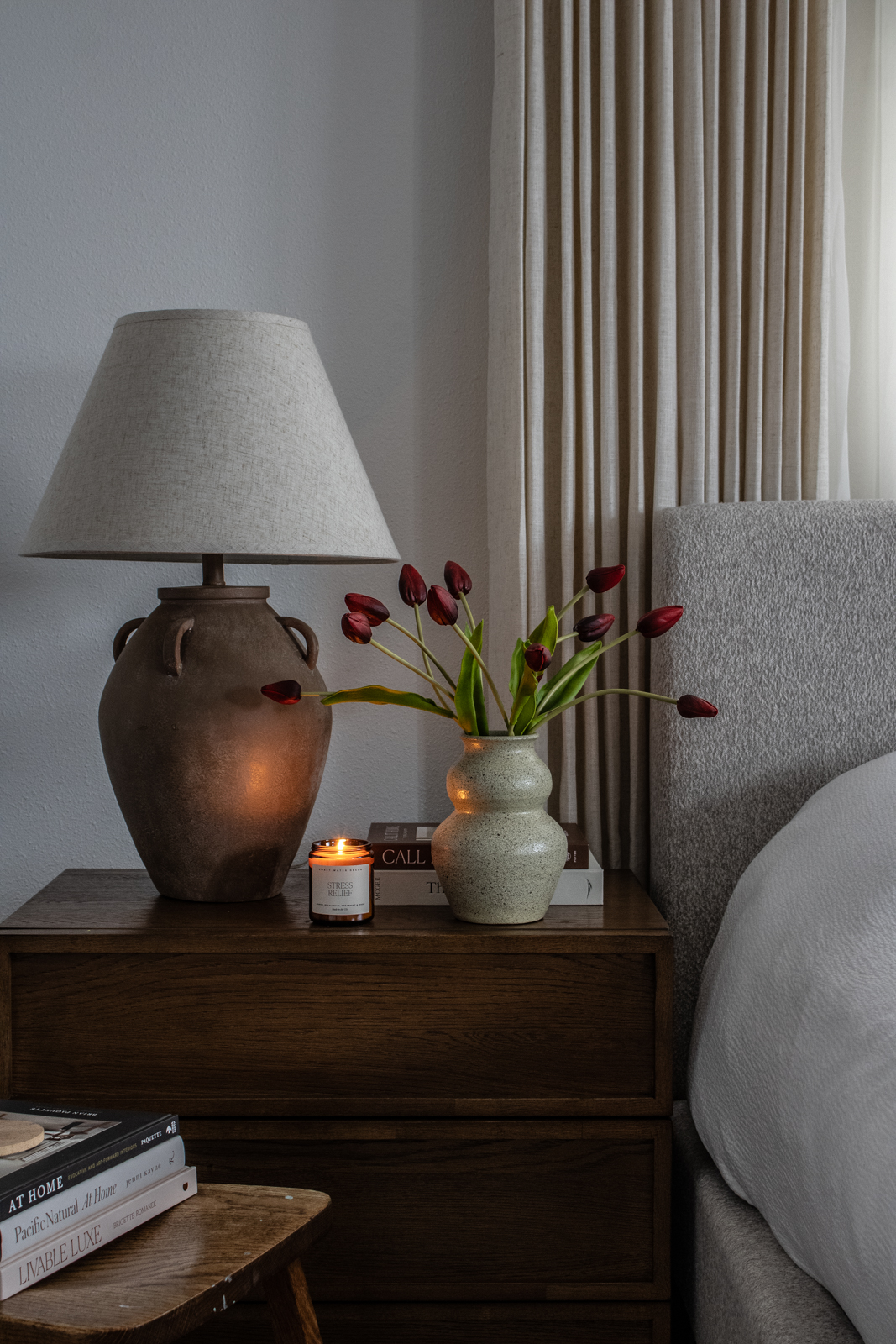 how to style a nightstand bedroom