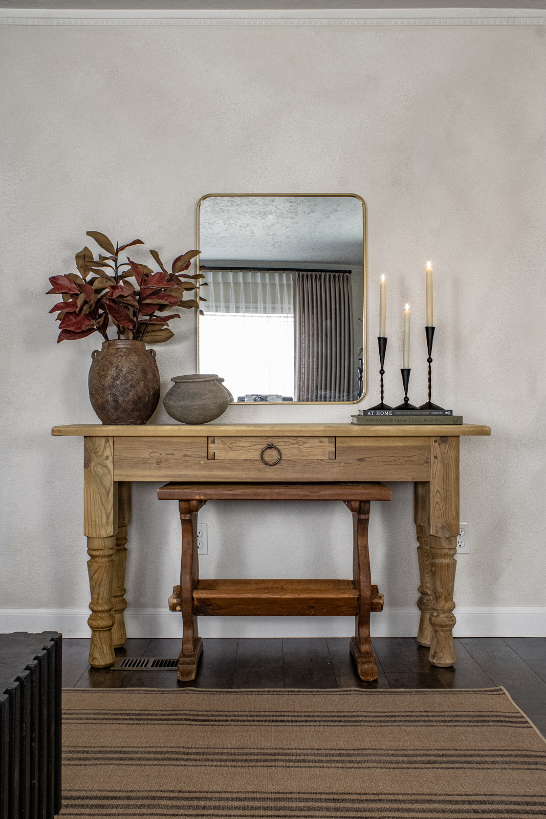how to decorate a console table against a wall