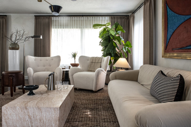 Neutral living room wall decor